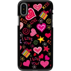 iPhone X / Xs Case Hülle - Valentine 2023 love symbols