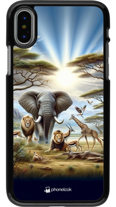 Coque iPhone X / Xs - Vie sauvage africaine