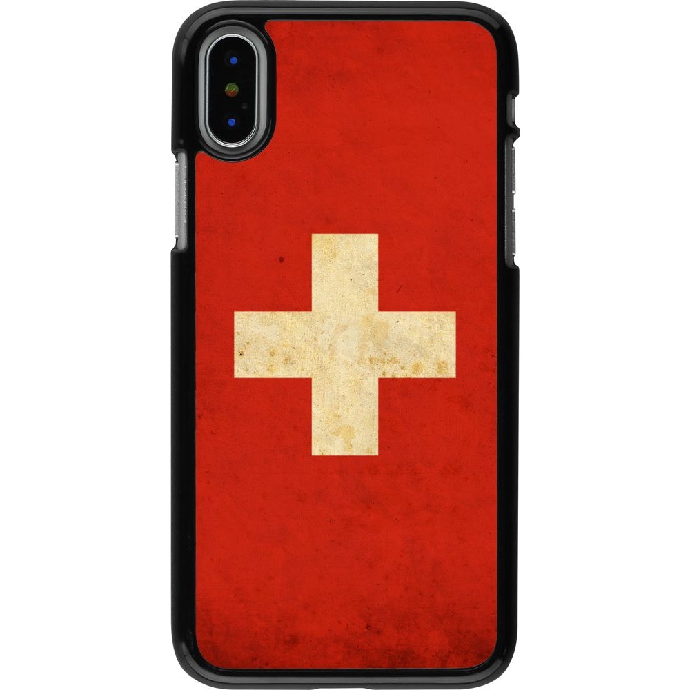 Coque iPhone X / Xs - Vintage Flag SWISS