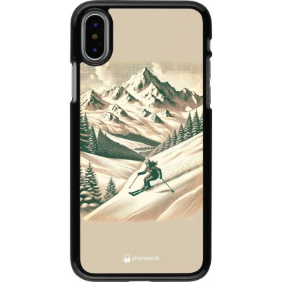 Coque iPhone X / Xs - Vintage Ski Mountain