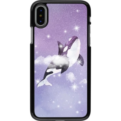 Coque iPhone X / Xs - Whale in sparking stars