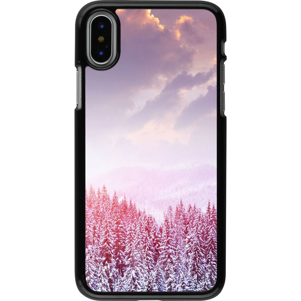 Coque iPhone X / Xs - Winter 22 Pink Forest