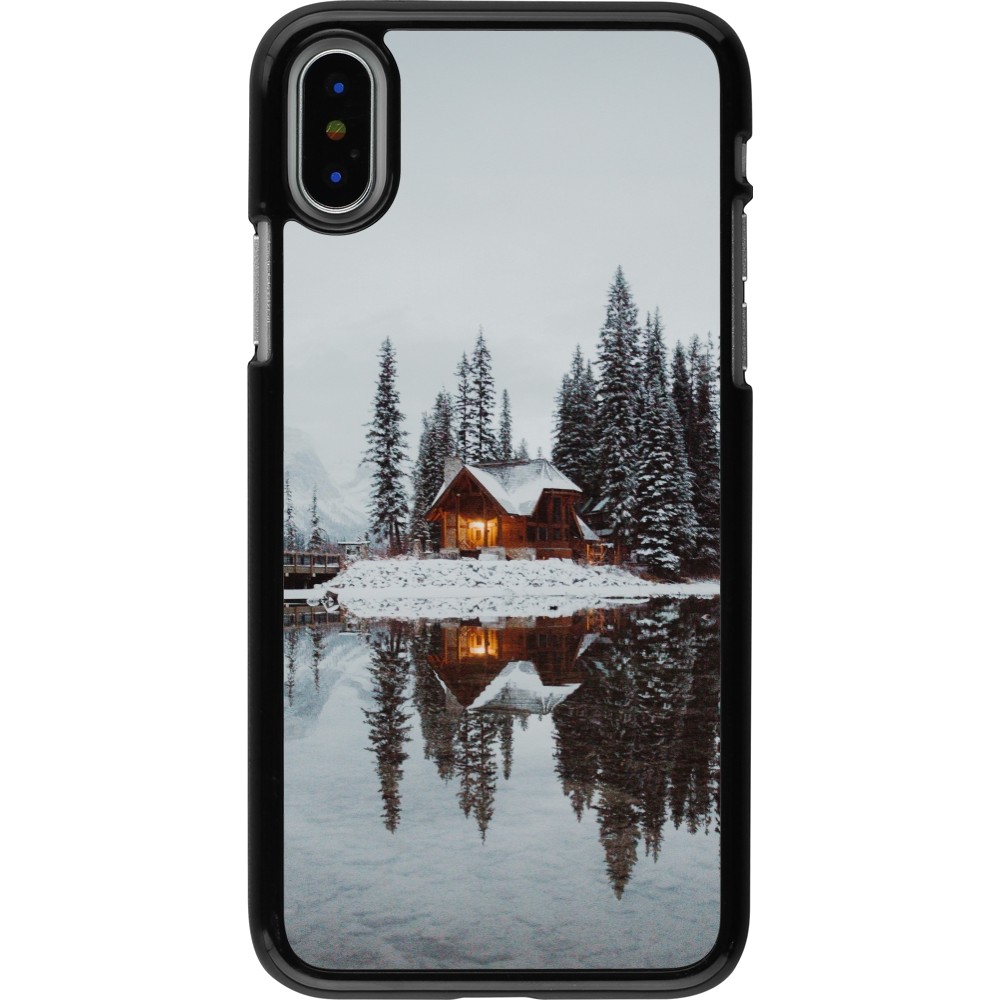 iPhone X / Xs Case Hülle - Winter 25 Winter house forest afternoon