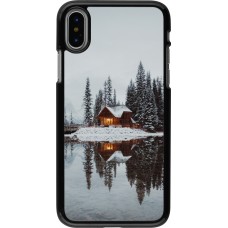 iPhone X / Xs Case Hülle - Winter 25 Winter house forest afternoon