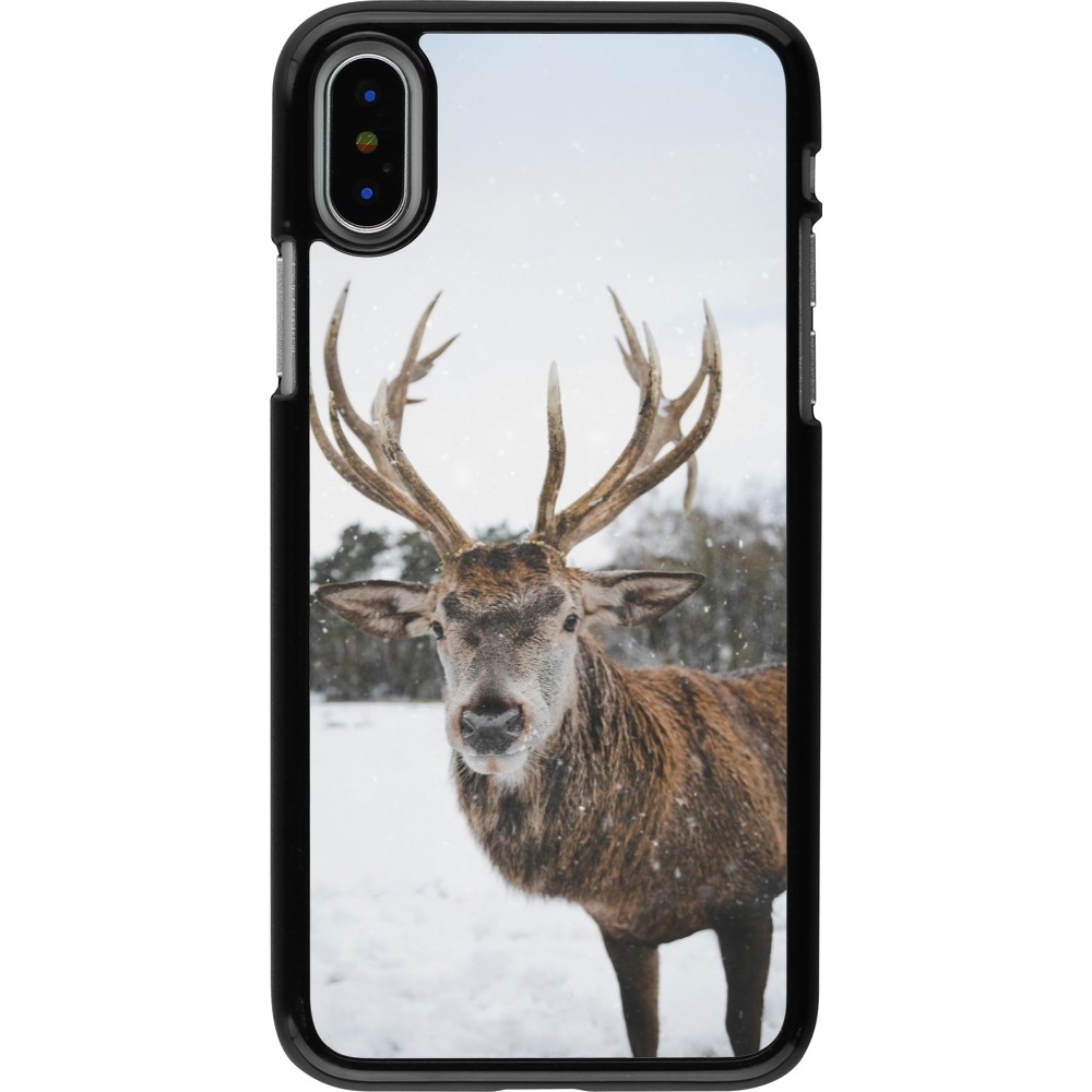 iPhone X / Xs Case Hülle - Winter 25 Winter reindeer