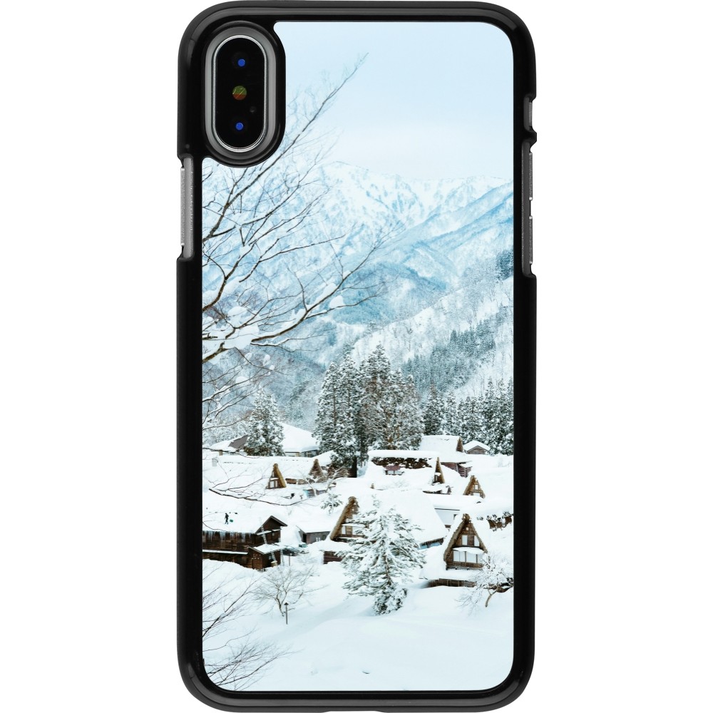 iPhone X / Xs Case Hülle - Winter 25 Winter snowy landscape