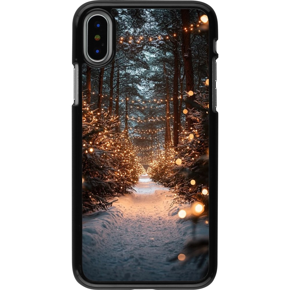 iPhone X / Xs Case Hülle - Winter 25 Winter snowy road