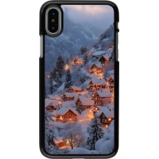 iPhone X / Xs Case Hülle - Winter 25 Winter snowy village