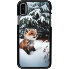 iPhone X / Xs Case Hülle - Weihnachten 2023 Fuechslein Tanne