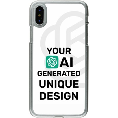 Coque iPhone X / Xs - Plastique transparent 100% unique générée par intelligence artificielle (AI) avec vos idées