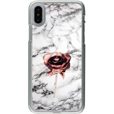 Hülle iPhone X / Xs - Kunststoff transparent Marble Rose Gold
