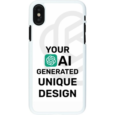 Coque iPhone X / Xs - Plastique blanc 100% unique générée par intelligence artificielle (AI) avec vos idées