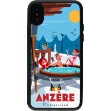 Coque iPhone X / Xs - Silicone rigide noir Anzère Mountain Jacuzzi