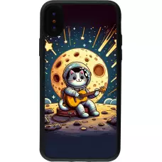 iPhone X / Xs Case Hülle - Silikon schwarz AstroKatze RockMond
