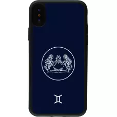 iPhone X / Xs Case Hülle - Silikon schwarz Astrologie Zwillinge