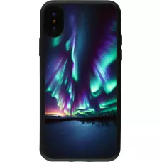 iPhone X / Xs Case Hülle - Silikon schwarz Funkelndes Nordlicht