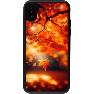 iPhone X / Xs Case Hülle - Silikon schwarz Herbst Magisch Orange