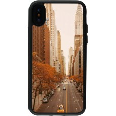 Coque iPhone X / Xs - Silicone rigide noir Autumn 2024 New York city