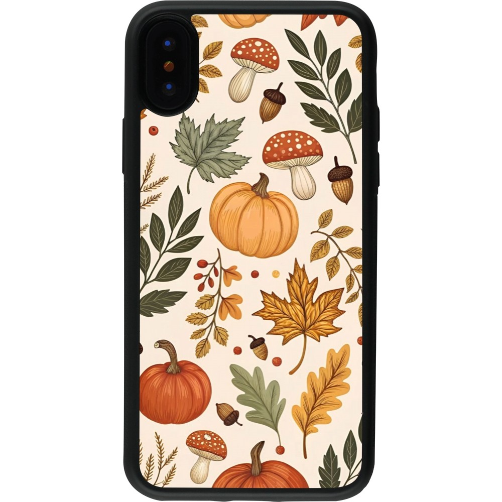 iPhone X / Xs Case Hülle - Silikon schwarz Autumn 25 Autumn pattern
