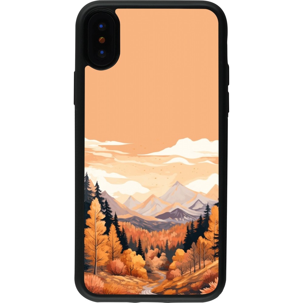 iPhone X / Xs Case Hülle - Silikon schwarz Autumn 25 Mountains