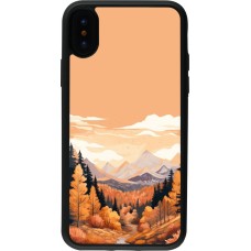 iPhone X / Xs Case Hülle - Silikon schwarz Autumn 25 Mountains