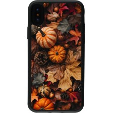 Coque iPhone X / Xs - Silicone rigide noir Autumn 25 Pumpkin