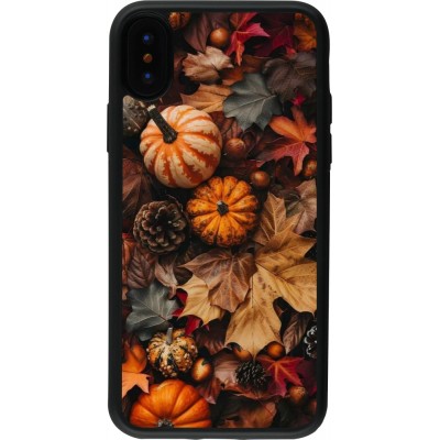 iPhone X / Xs Case Hülle - Silikon schwarz Autumn 25 Pumpkin