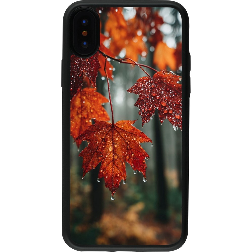 Coque iPhone X / Xs - Silicone rigide noir Autumn 25 Rain