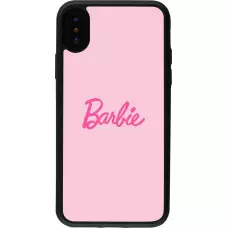 iPhone X / Xs Case Hülle - Silikon schwarz Barbie Text