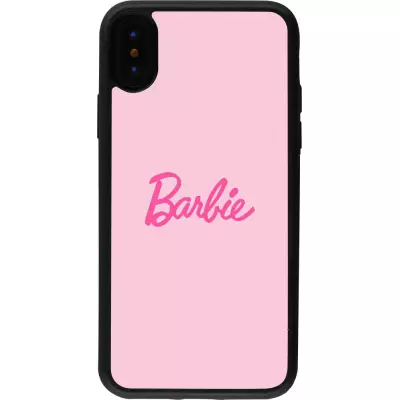 iPhone X / Xs Case Hülle - Silikon schwarz Barbie Text