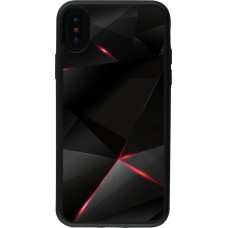 Hülle iPhone X / Xs - Silikon schwarz Black Red Lines