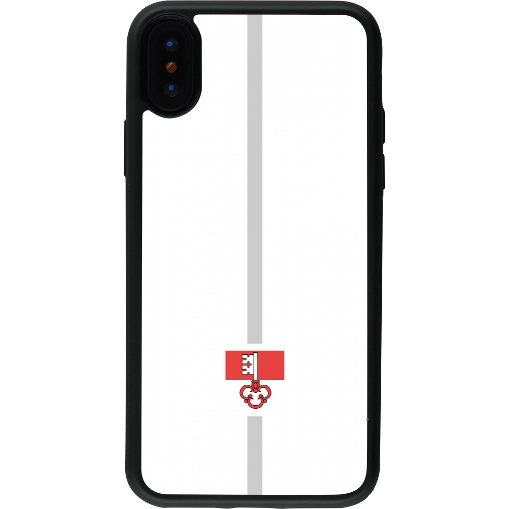 iPhone X / Xs Case Hülle - Silikon schwarz Kanton OW weiss