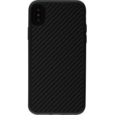 Hülle iPhone X / Xs - Silikon schwarz Carbon Basic