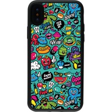 iPhone X / Xs Case Hülle - Silikon schwarz Cartoons old school
