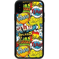 iPhone X / Xs Case Hülle - Silikon schwarz Cartoons slogans