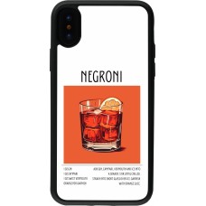 Coque iPhone X / Xs - Silicone rigide noir Cocktail recette Negroni