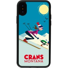 iPhone X / Xs Case Hülle - Silikon schwarz Crans-Montana Ski Downhill