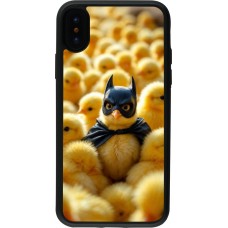 Coque iPhone X / Xs - Silicone rigide noir Easter 2026 Chicken Batman