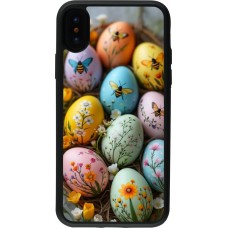iPhone X / Xs Case Hülle - Silikon schwarz Easter 2026 Eggs with bees