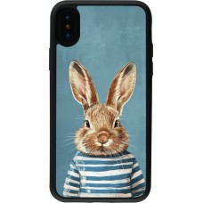 iPhone X / Xs Case Hülle - Silikon schwarz Easter 2026 Rabbit navy