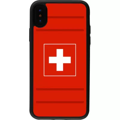 Hülle iPhone X / Xs - Silikon schwarz Euro 2020 Switzerland