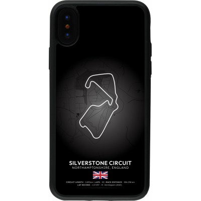 Coque iPhone X / Xs - Silicone rigide noir F1 Track 2025 Great Britan