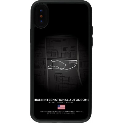 Coque iPhone X / Xs - Silicone rigide noir F1 Track 2025 Miami