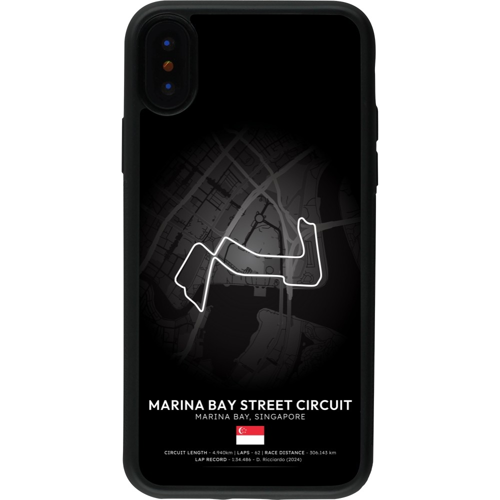 iPhone X / Xs Case Hülle - Silikon schwarz F1 Track 2025 Singapore
