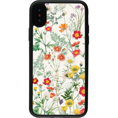 iPhone X / Xs Case Hülle - Silikon schwarz Flora Botanical Wildlife