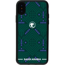 Coque iPhone X / Xs - Silicone rigide noir Maillot de football Arabie saoudite 2026 personnalisable