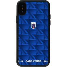 Coque iPhone X / Xs - Silicone rigide noir Maillot de football Cap-Vert 2026 personnalisable