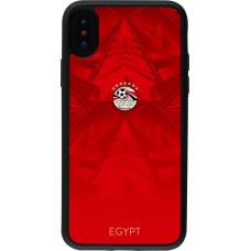 Coque iPhone X / Xs - Silicone rigide noir Maillot de football Égypte 2026 personnalisable