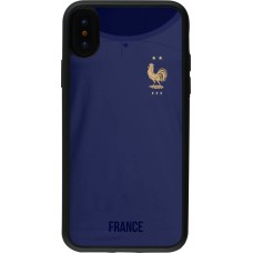 Coque iPhone X / Xs - Silicone rigide noir Maillot de football France 2022 personnalisable