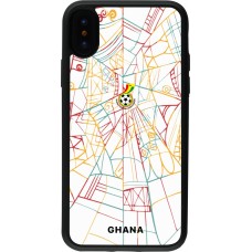 Coque iPhone X / Xs - Silicone rigide noir Maillot de football Ghana 2026 personnalisable